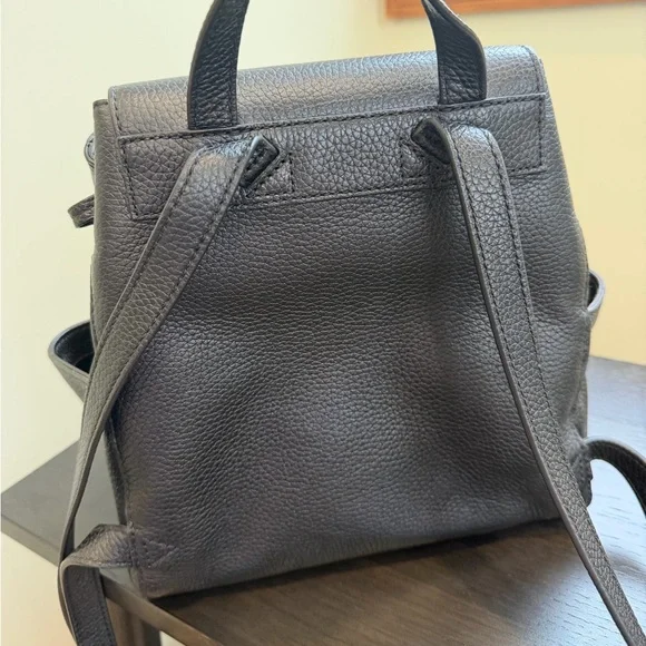 Tory Burch Charcoal Leather Backpack - Picture 5 of 6